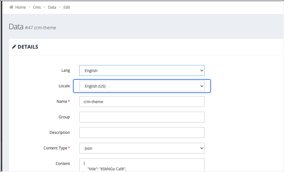 Select Locale