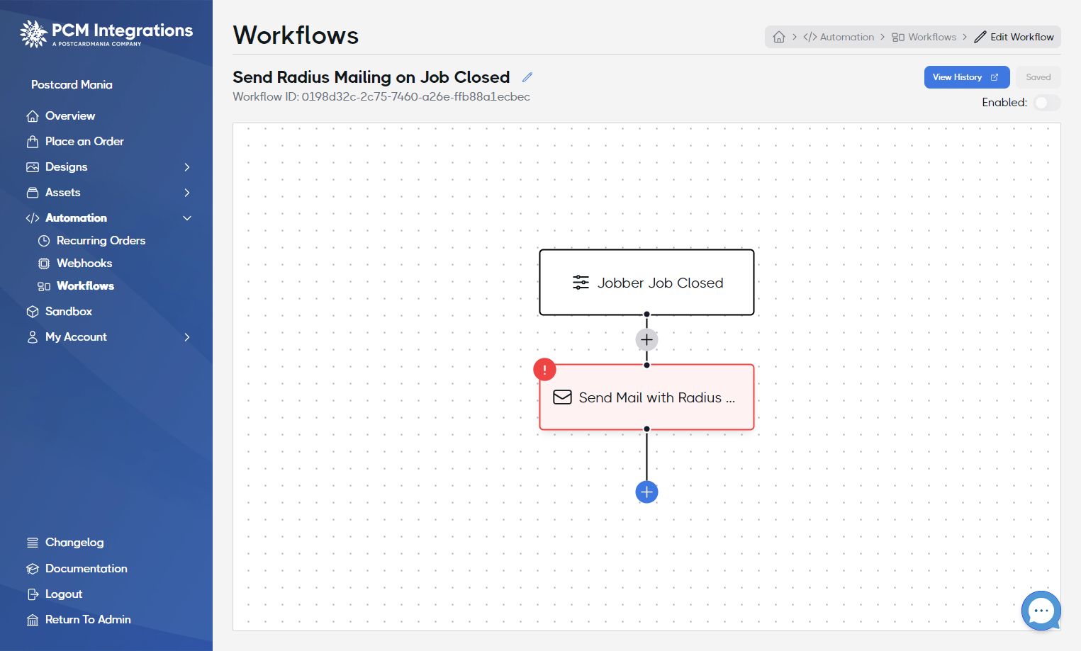 Click on the Send Mail with Radius... node
