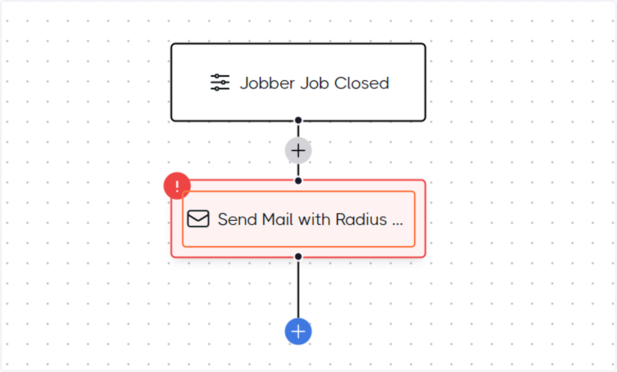 Click on the Send Mail with Radius... node
