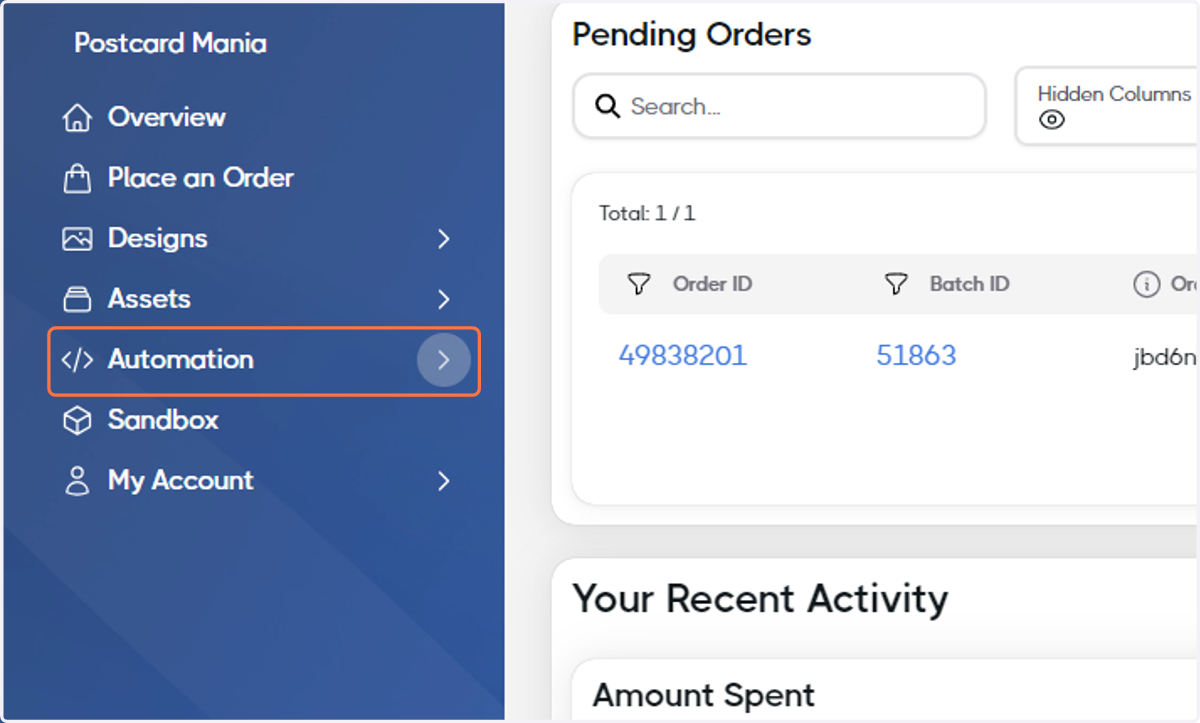 Click on Automation