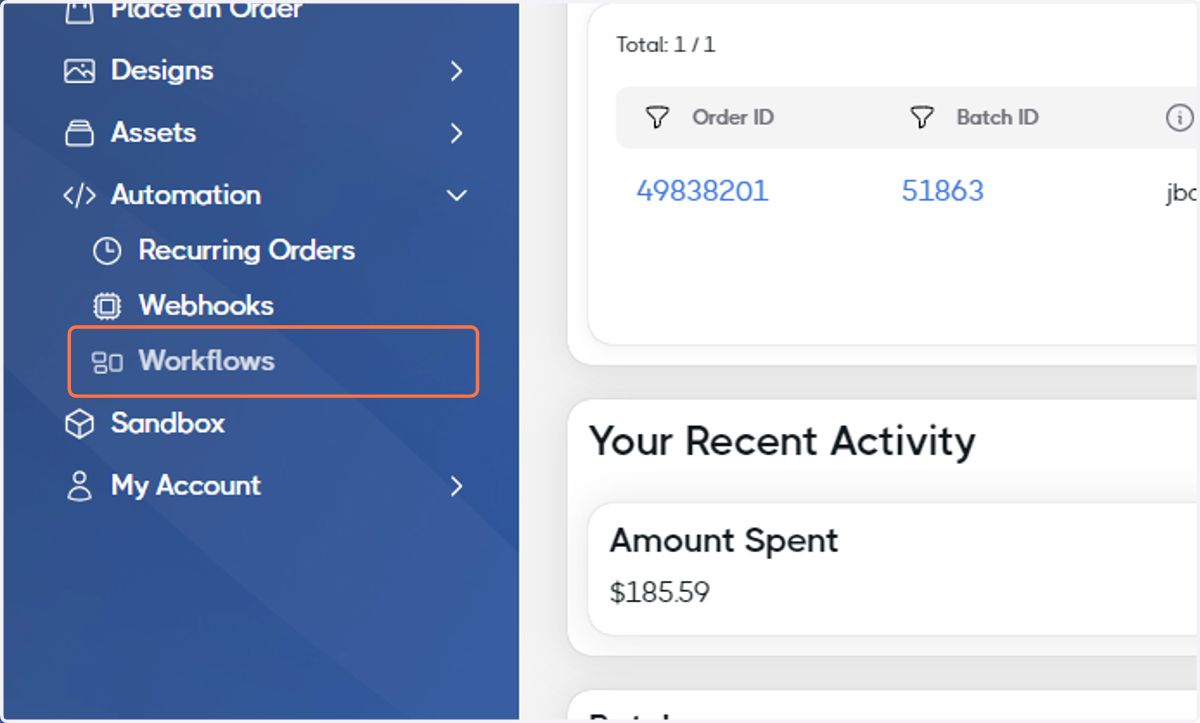 Click on Workflows