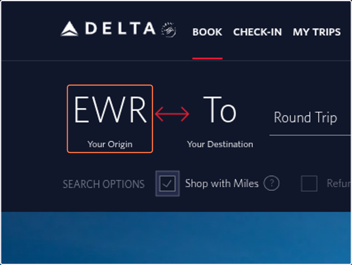 Click on EWR…
