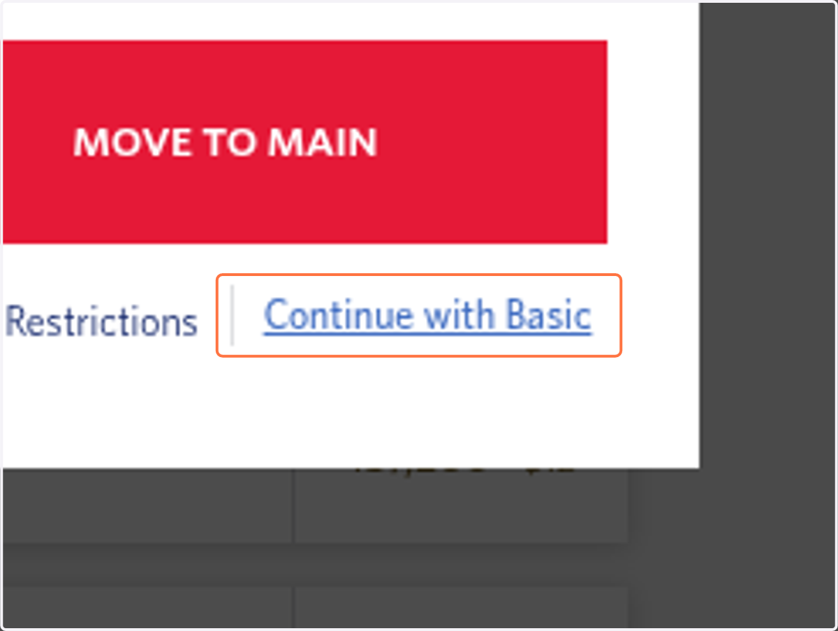 Click on Continue with Basic