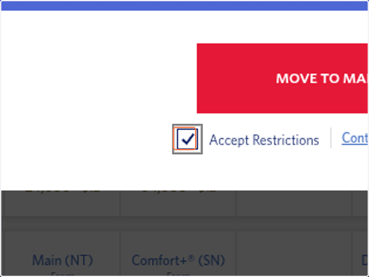 Uncheck Accept Restrictions