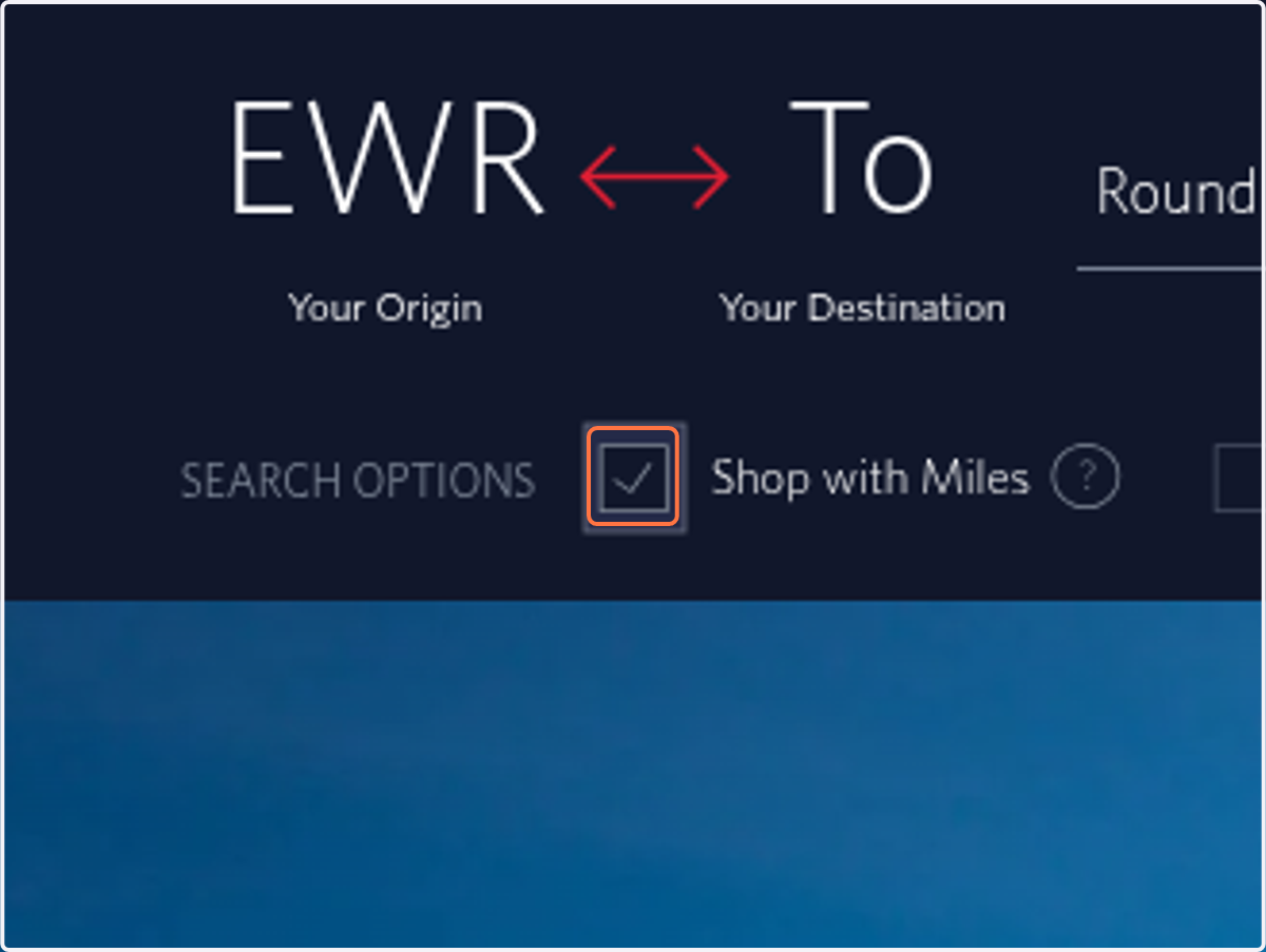 Uncheck Shop with Miles