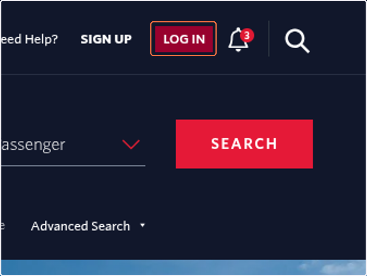 Click on LOG IN