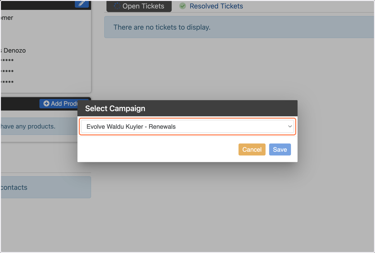 Select the campaign/workflow you need to kick off