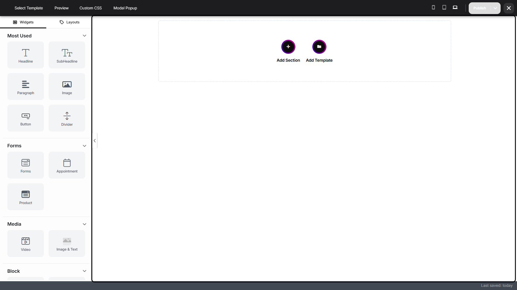 Step 1: Once a new funnel is created, the system will take you to the funnel builder section. This feature allows users to design and customize their funnels.