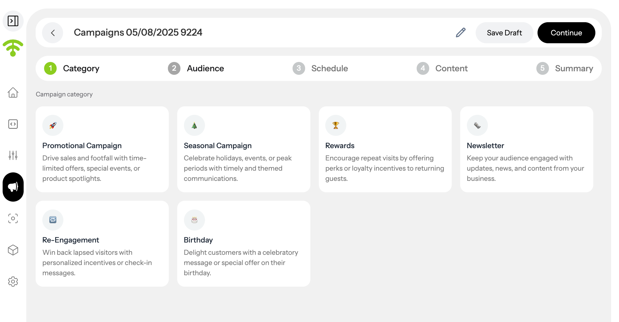Choose Category & Audience