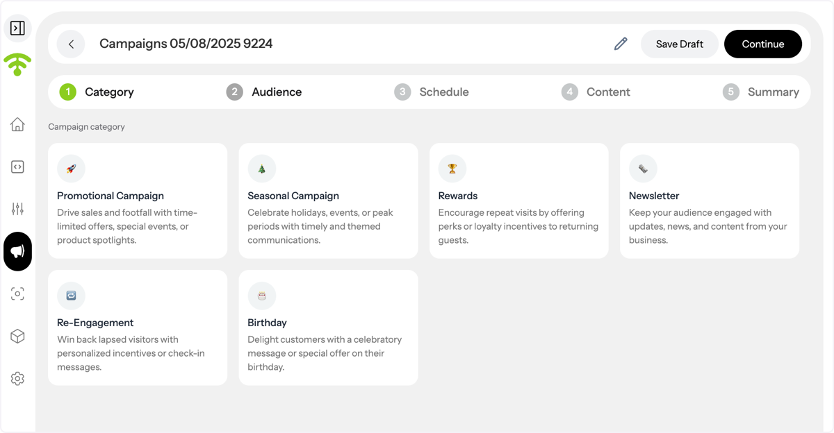 Choose Category & Audience