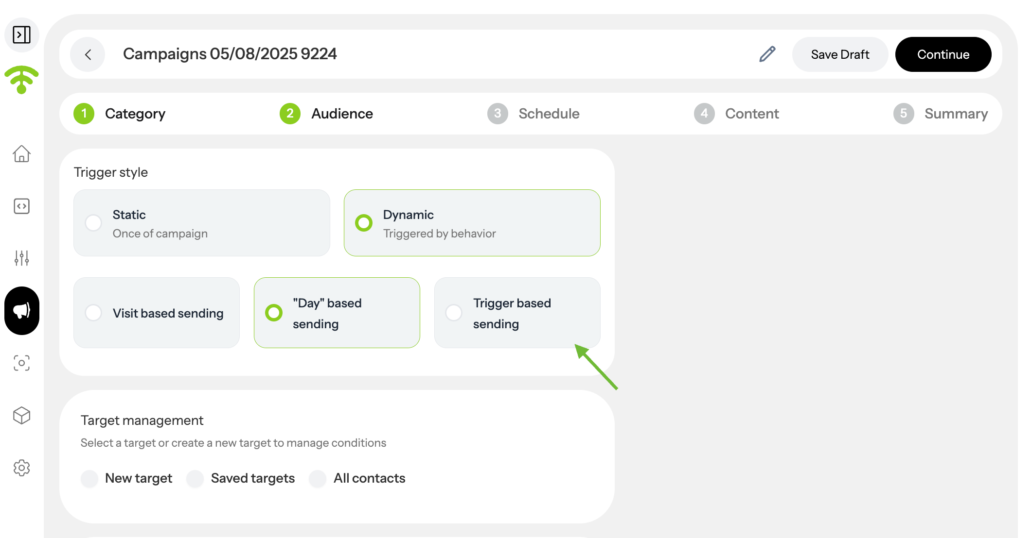 Select Dynamic Campaign Type