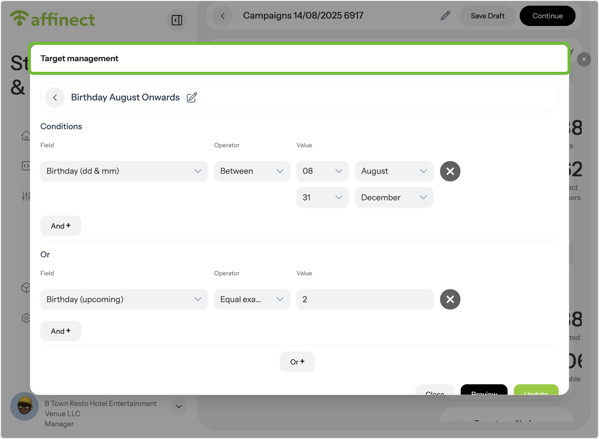 Manage your Target