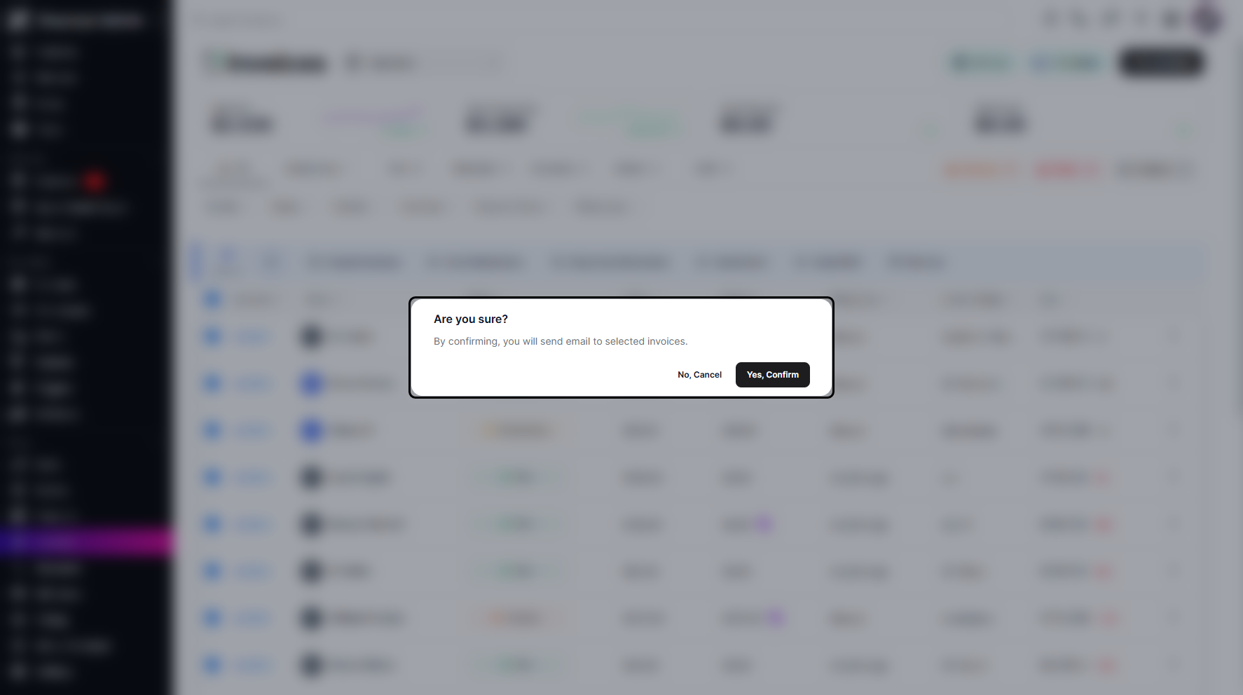 Step 8: Bulk email sending is also available. As with other bulk actions, a confirmation pop-up will appear once clicked.