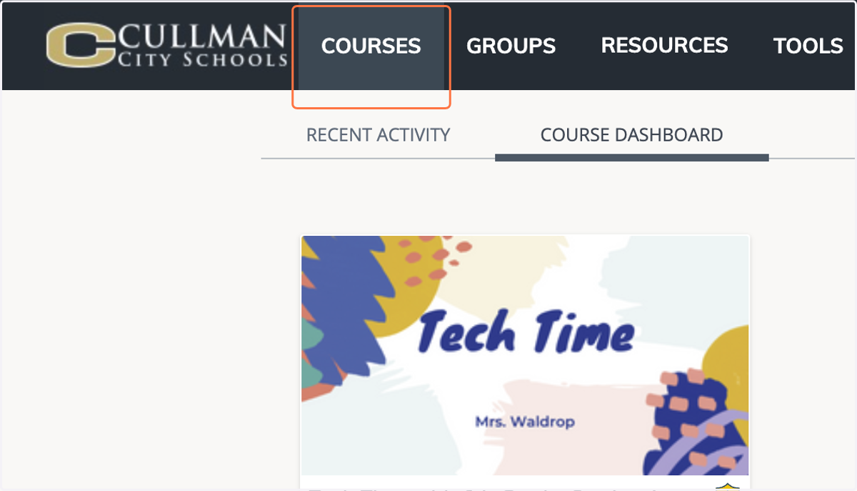 Click on COURSES