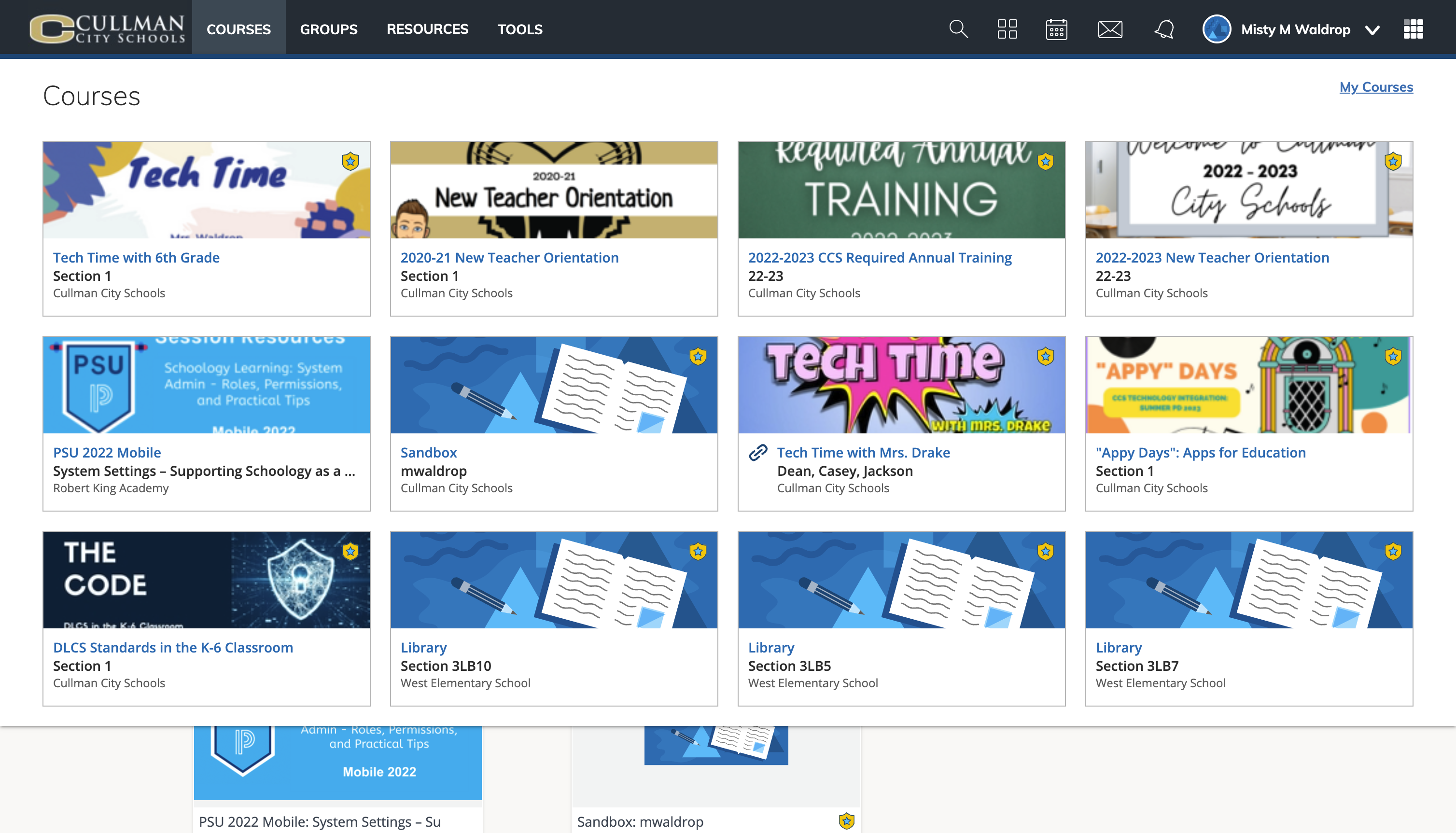 Click on My Courses