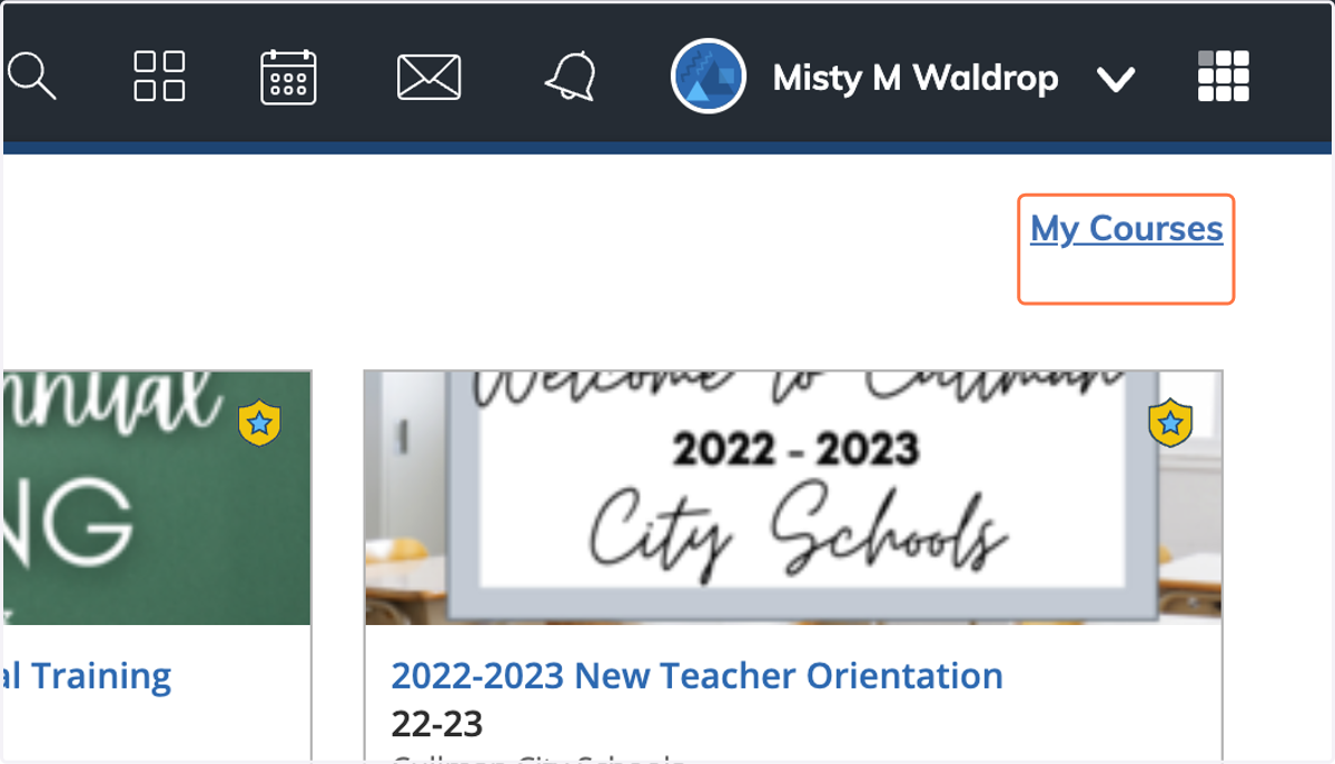 Click on My Courses