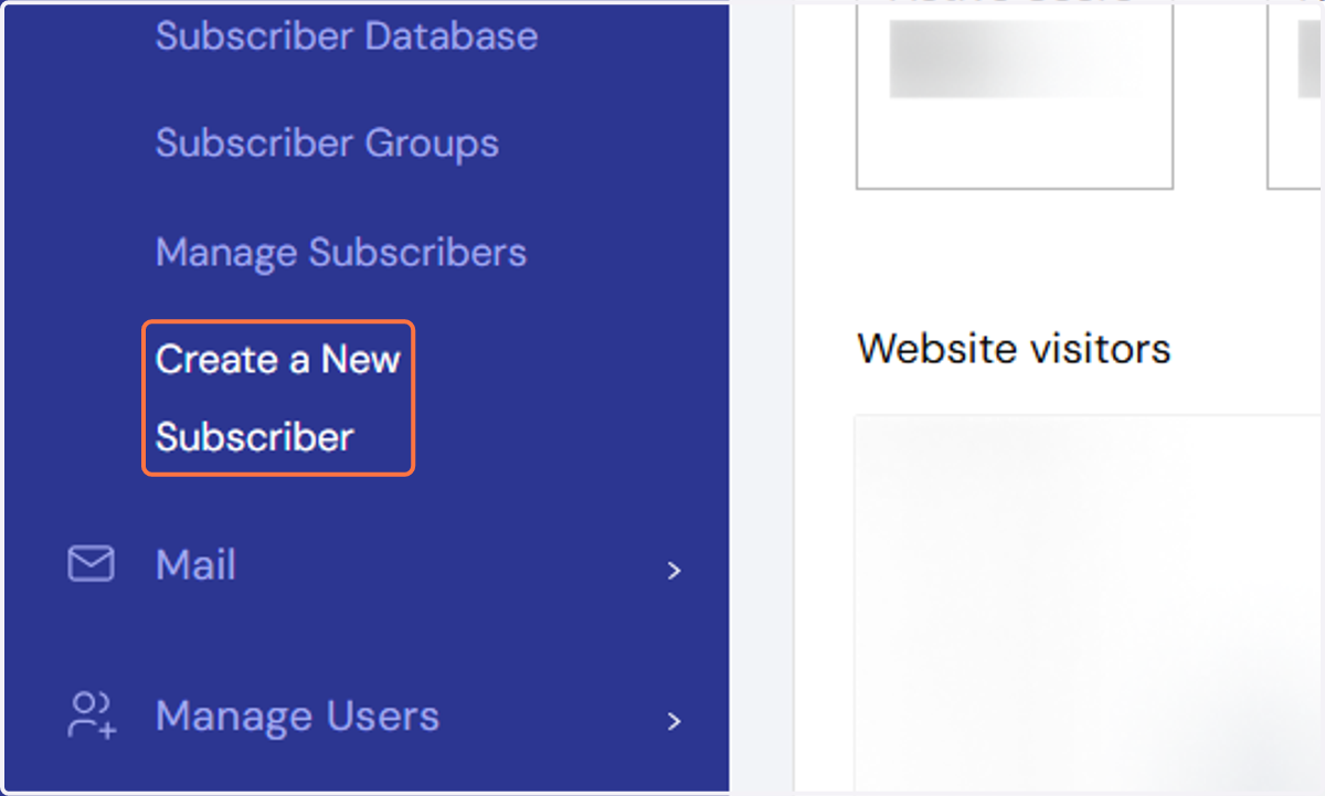 Then select the "Create a New Subscriber" link.
