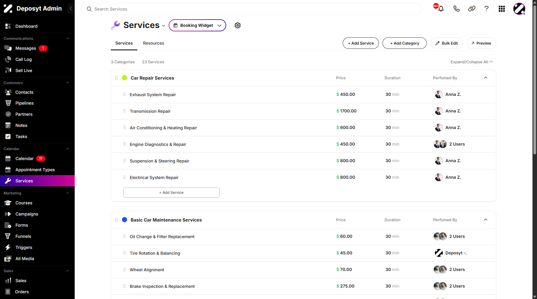Step 2: You will then be navigated to the Services.