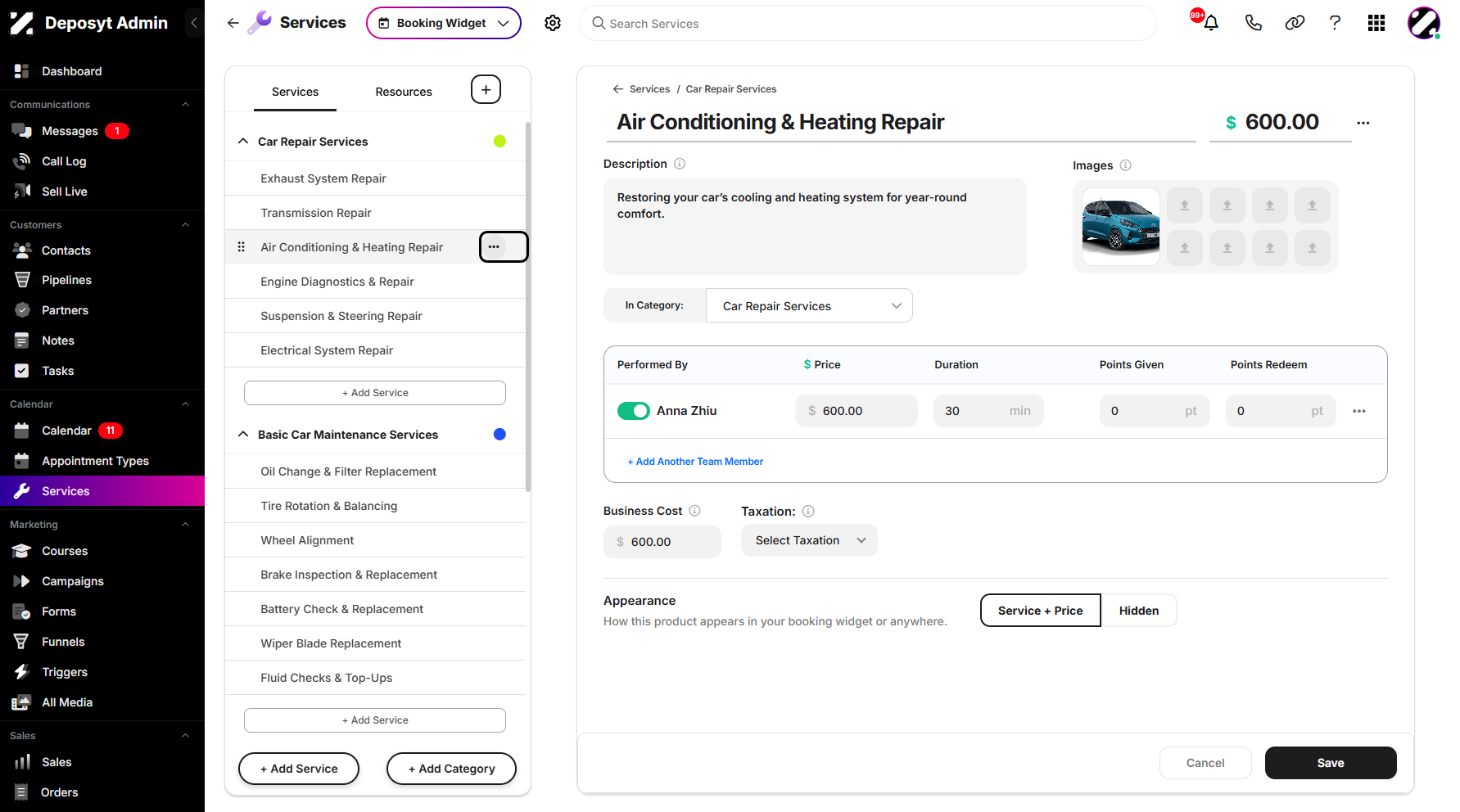 Step 4: Click the selected service’s three-dot menu.