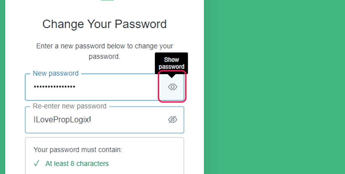 Click on the password reset link within the received email and type in your new password
