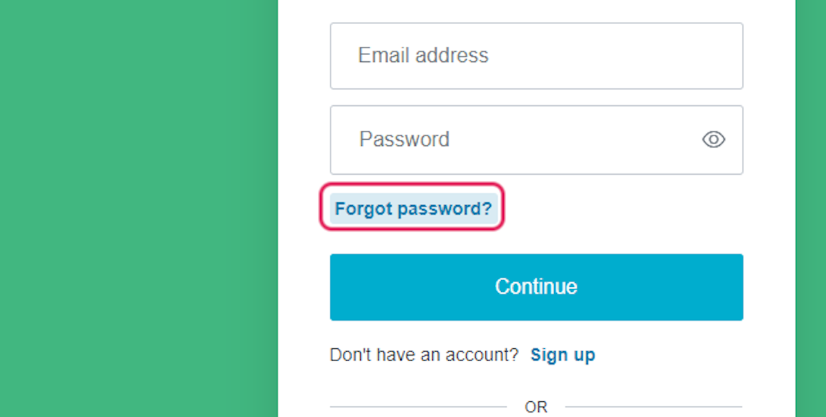 Click on "Forgot password?"
