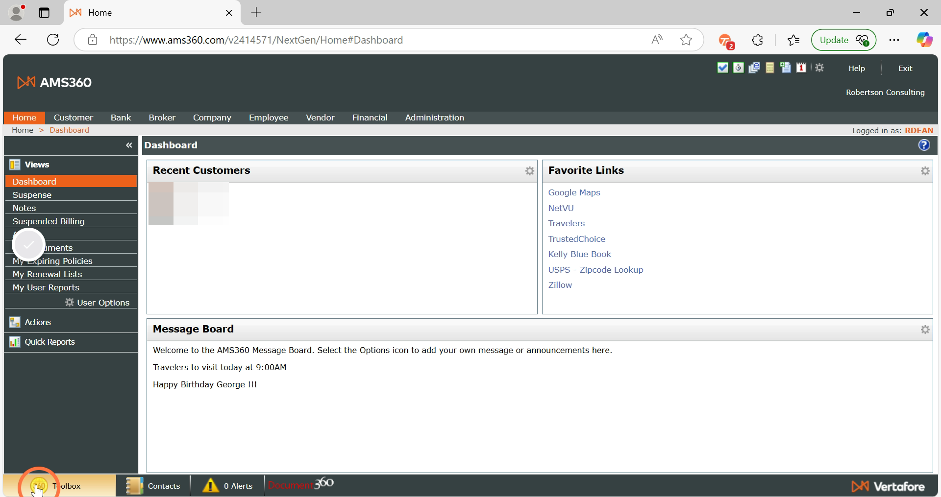 Click the 360 Toolbox menu