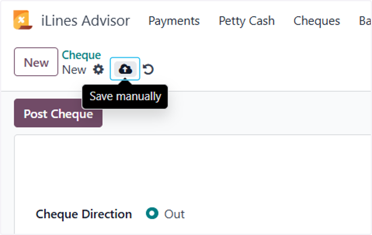 Click on Save manually