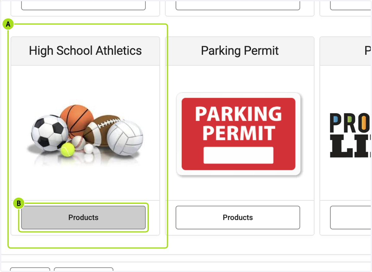 A. Click on High School Athletics… B. Click on Products