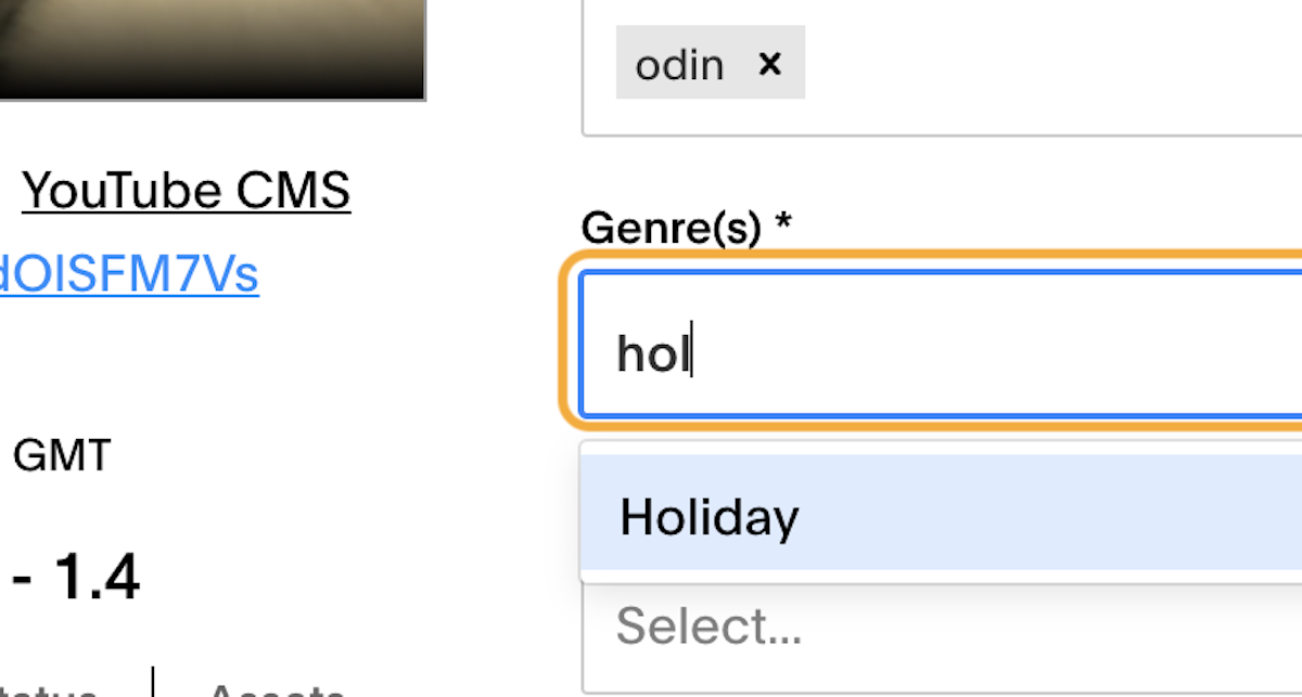 To add a new genre start typing the genre out and select it from the drop down