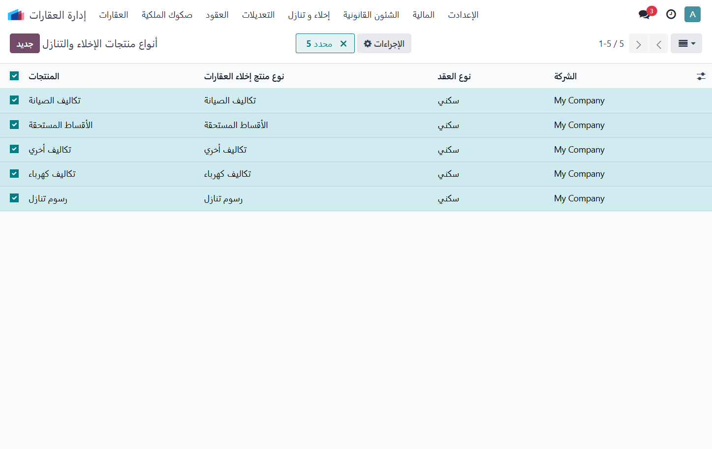 الإطلاع علي الانواع التي تم إضافتها
