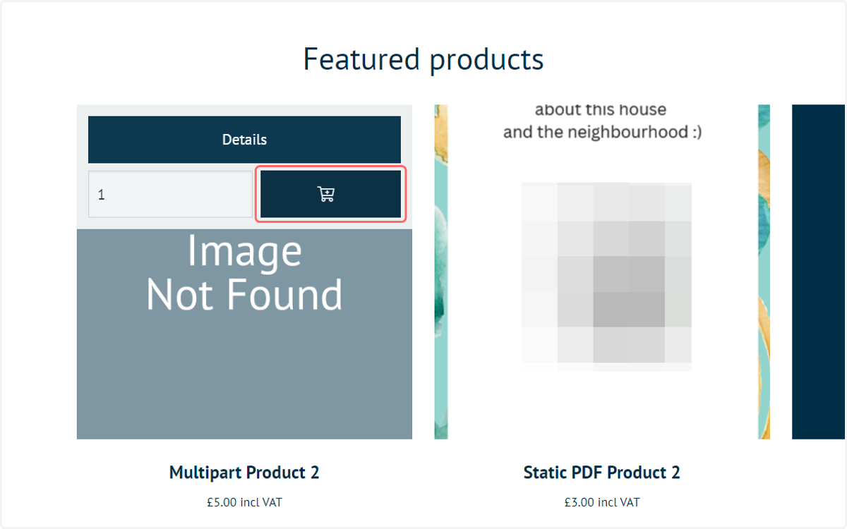 Navigate to the front end of your store and add a product to basket using the quick add functionality