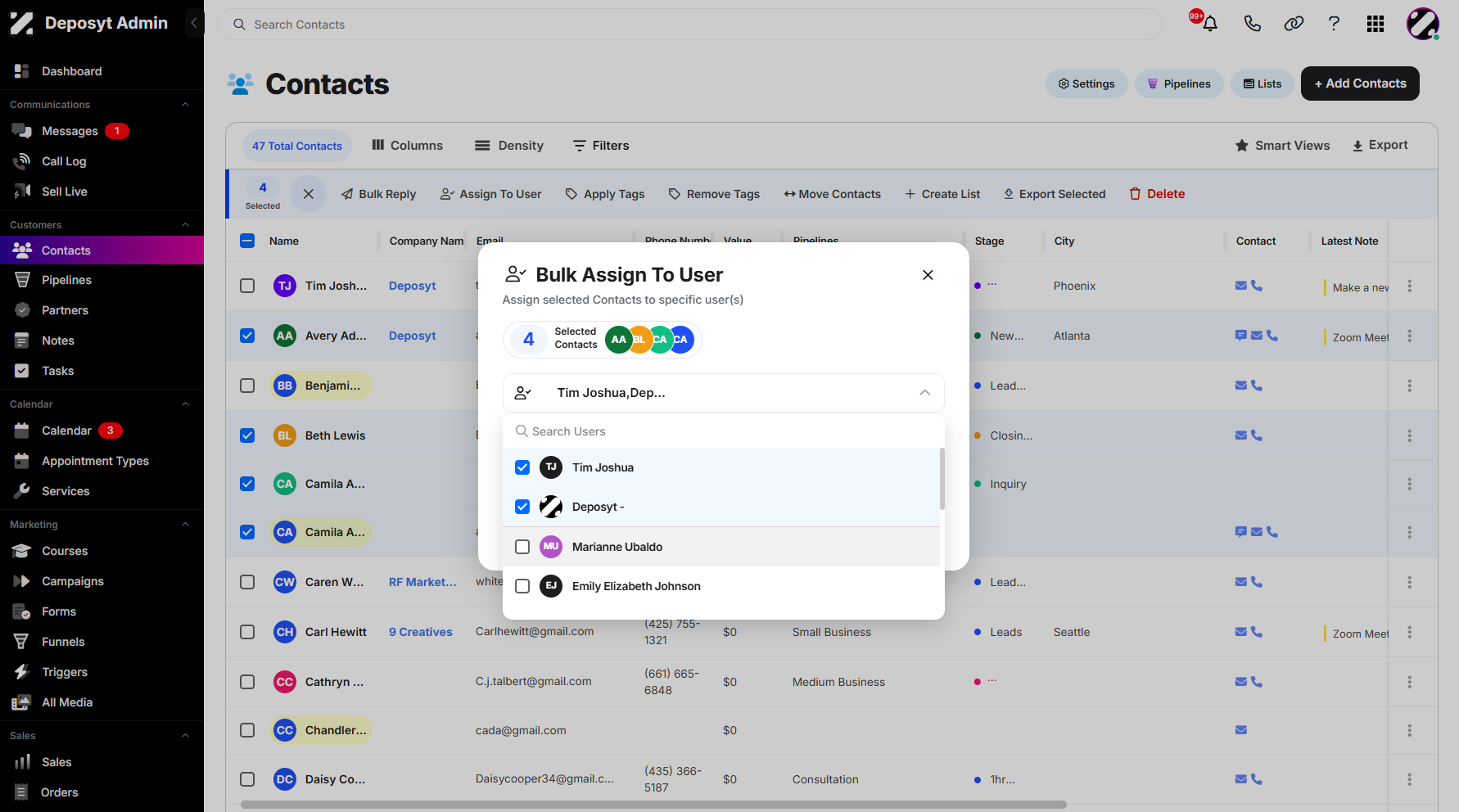 Step 8: You can select one or multiple users as needed.
