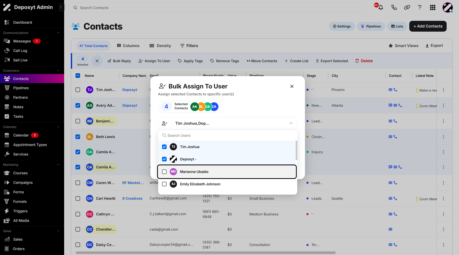 Step 8: You can select one or multiple users as needed.