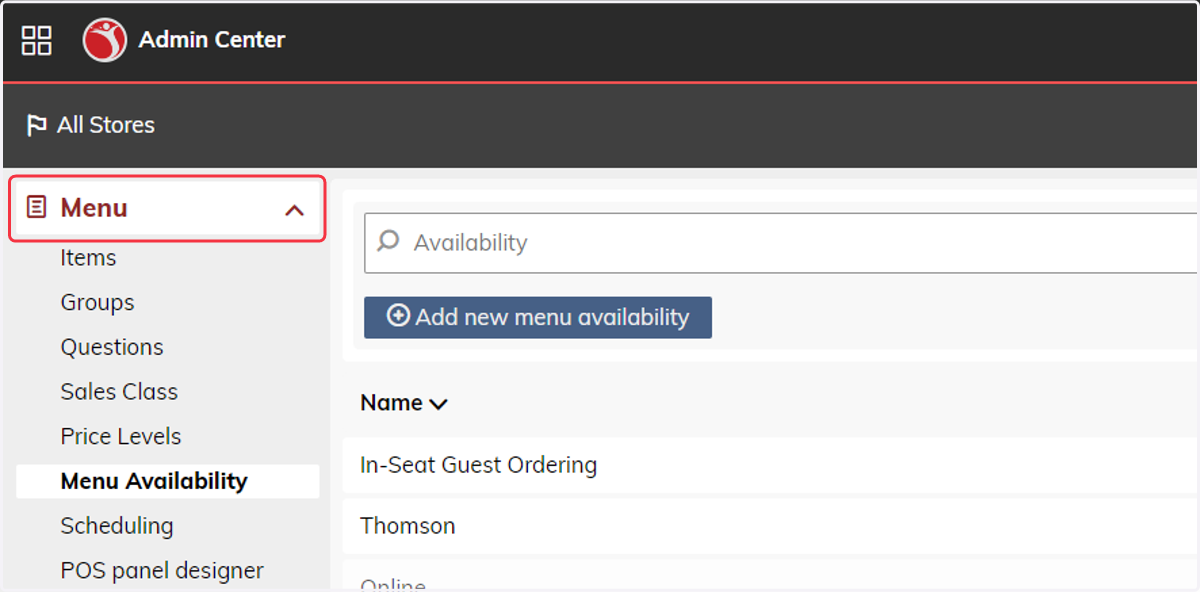 Click on Menu