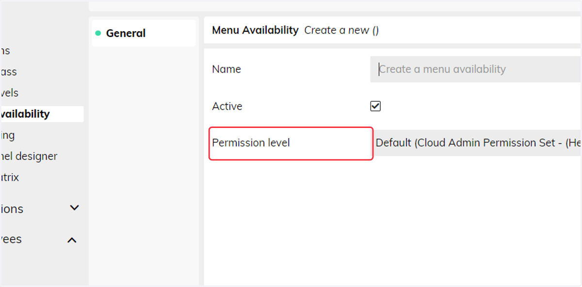 Click on Permission level
