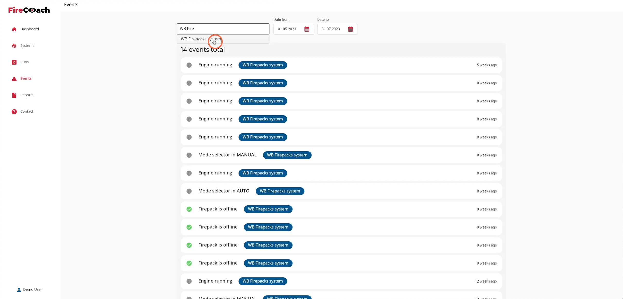 Click on the Firepack in the results dropdown