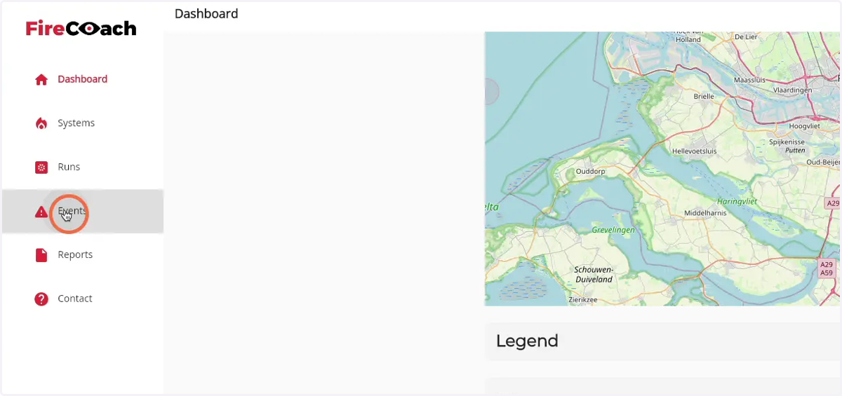 Click on 'Events'