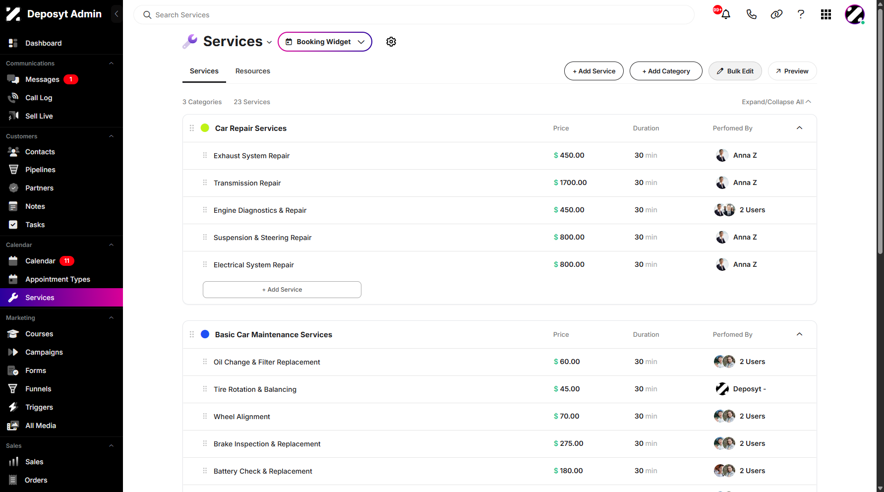 Step 2: You will then be navigated to the Services.