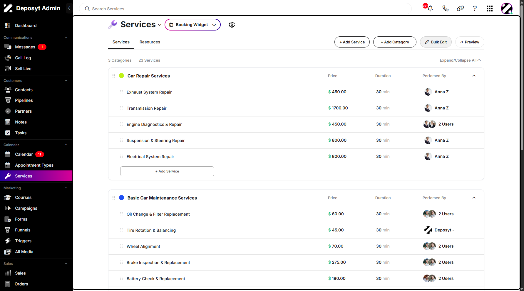 Step 2: You will then be navigated to the Services.
