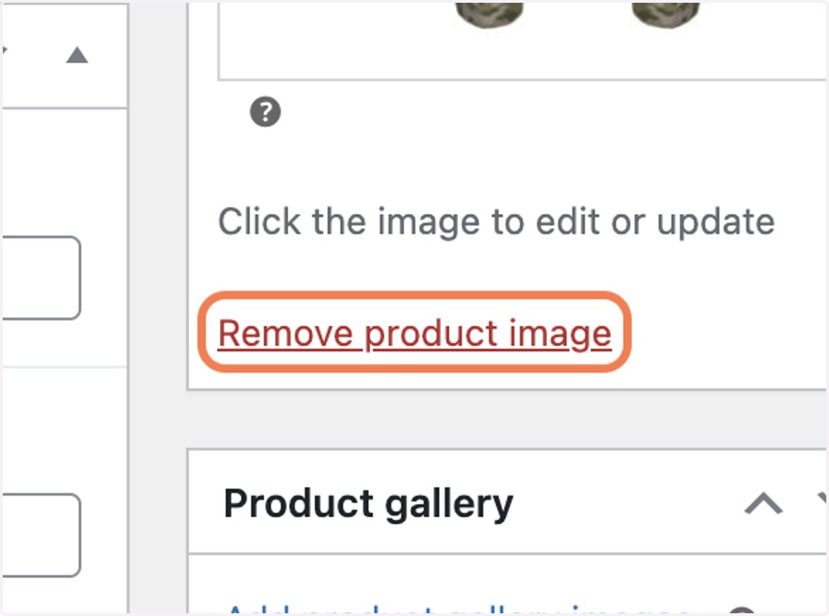 Once you are on specific product page, click on 'Remove product image'.