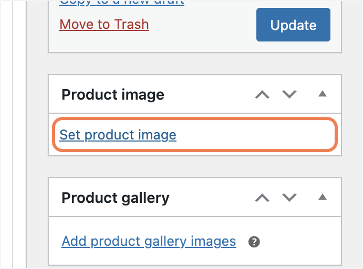 Click on Set product image