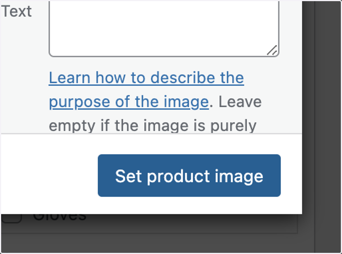 Click on Set product image