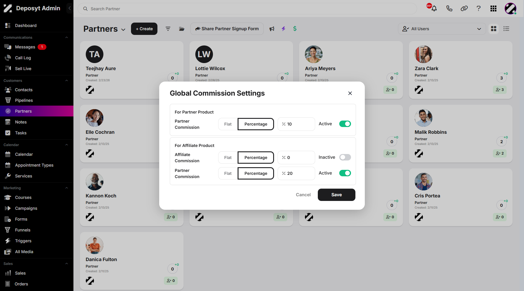 Step 4: A pop-up window will appear, prompting you to configure settings as needed. You can set your percentage value here, toggle the activation button to activate or deactivate, and once you’re done, click ‘Save’ to apply the changes.