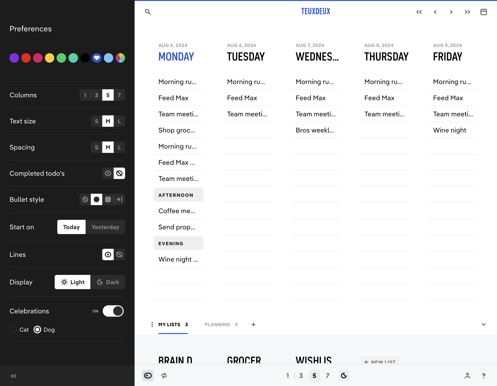 Show or hide empty lines at the end of your lists.
