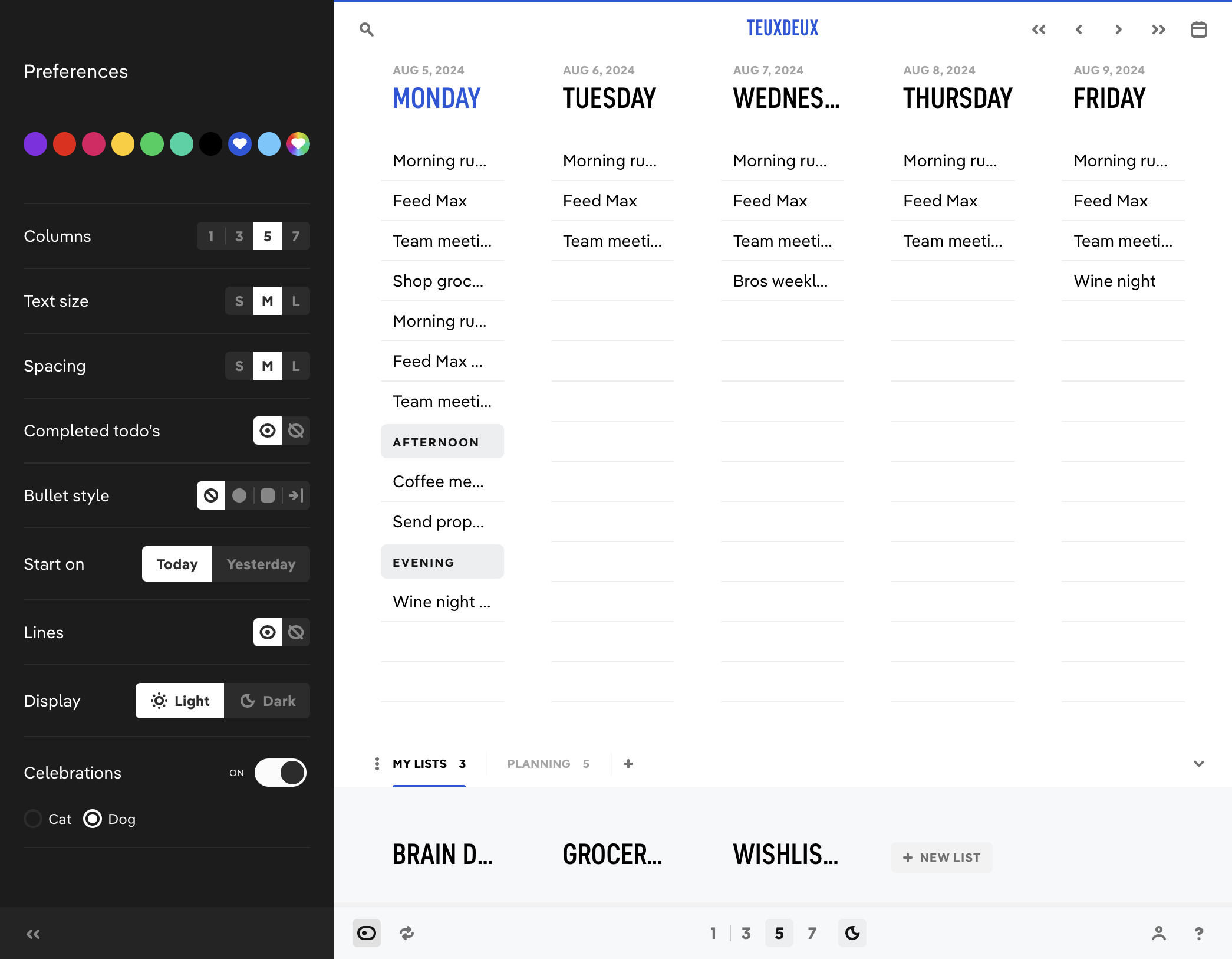 Choose from the color presets or pick your own custom color.