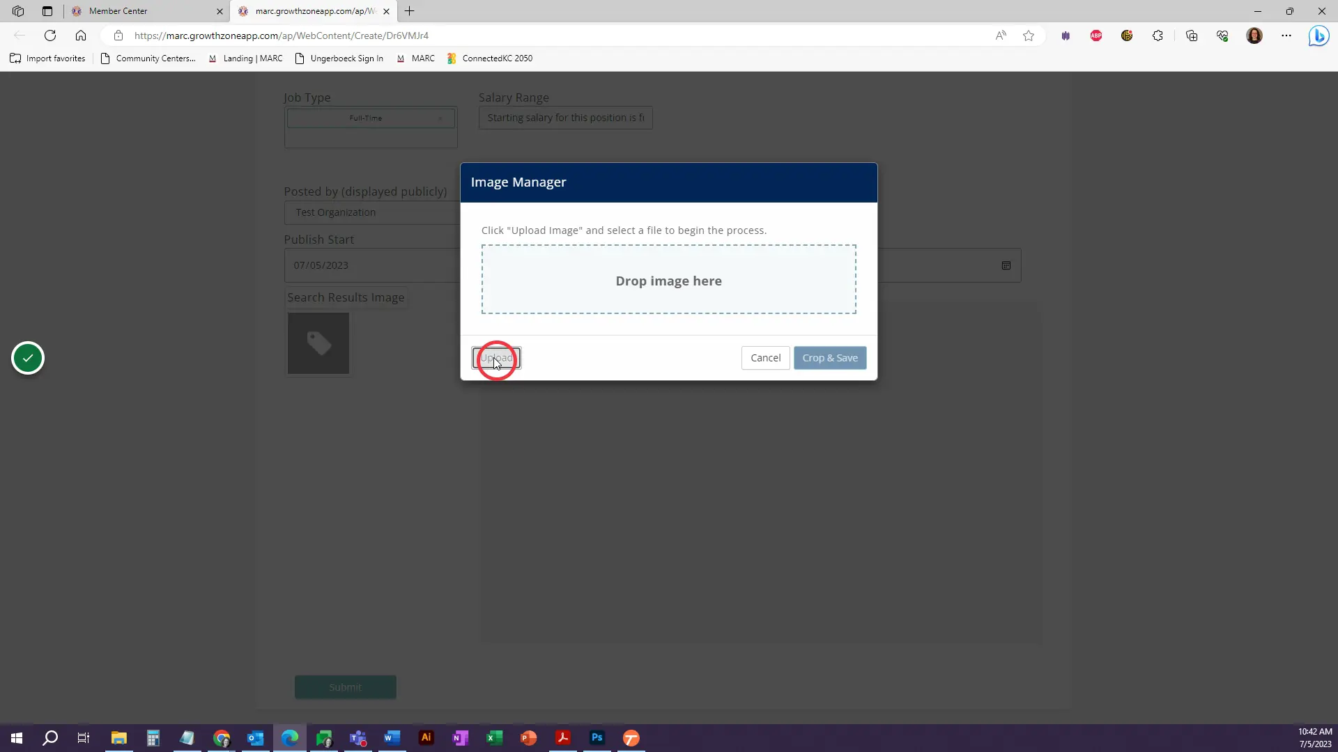 Add your organization logo to the Search Results image field.