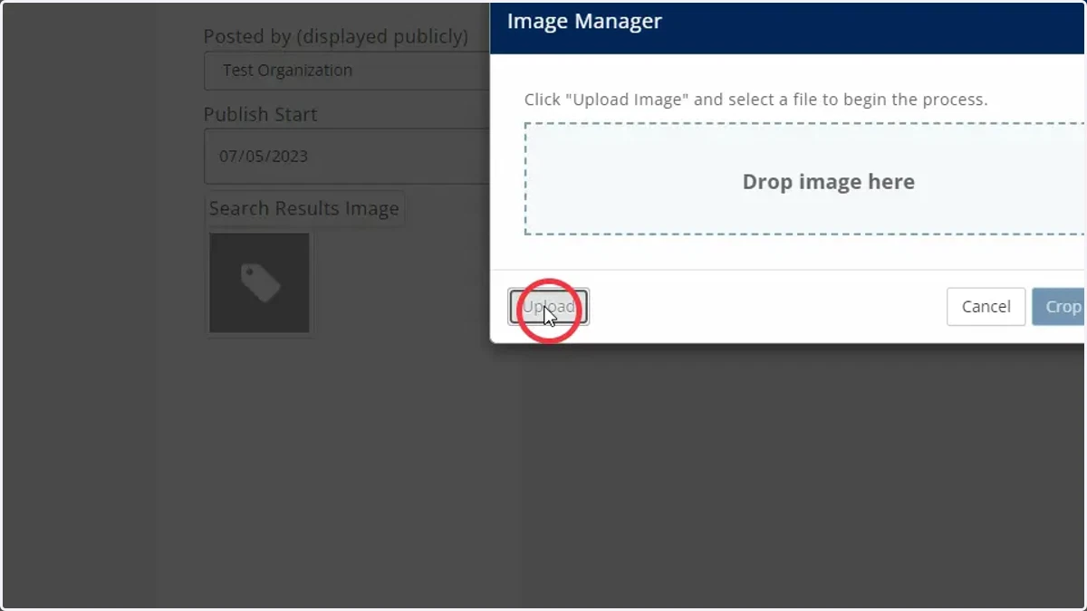 Add your organization logo to the Search Results image field.