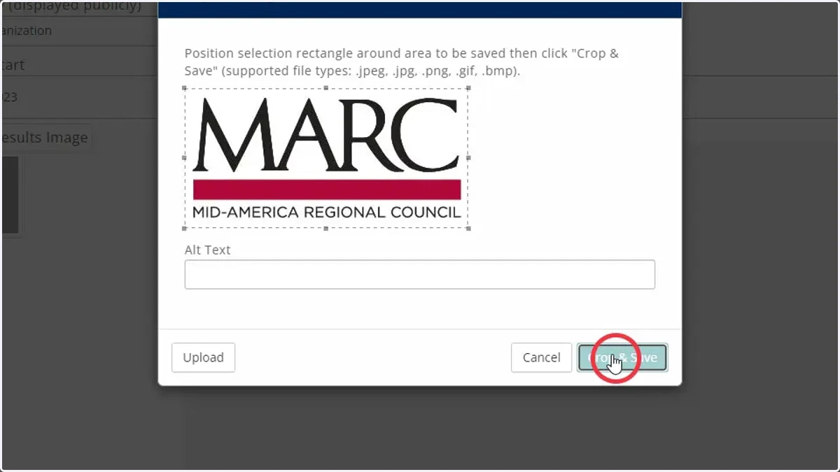 You can upload a JPG, PNG, GIF or BMP.