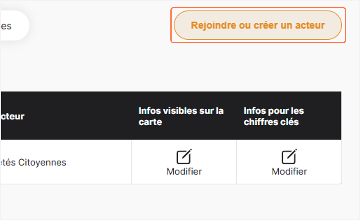 Cliquer sur Rejoindre ou créer un acteur