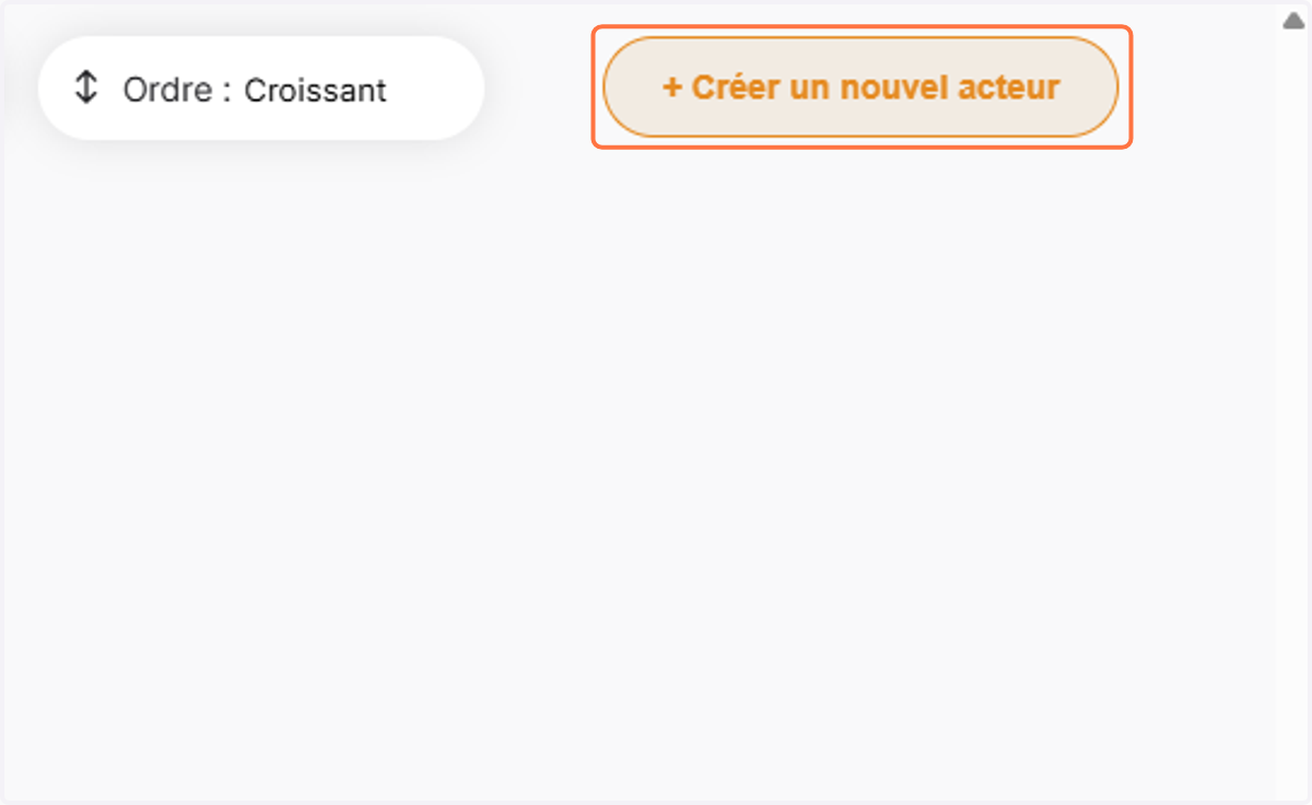 Cliquer sur Créer un nouvel acteur